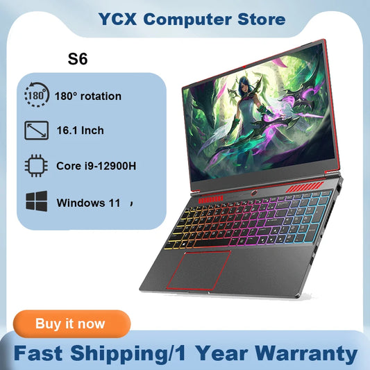 S6 laptop gamer Intel Core i9-13900HK RTX4050 6G 16.1 Inch 4800mah gaming laptop fingerprint DDR5 144 Hz lightweight laptops