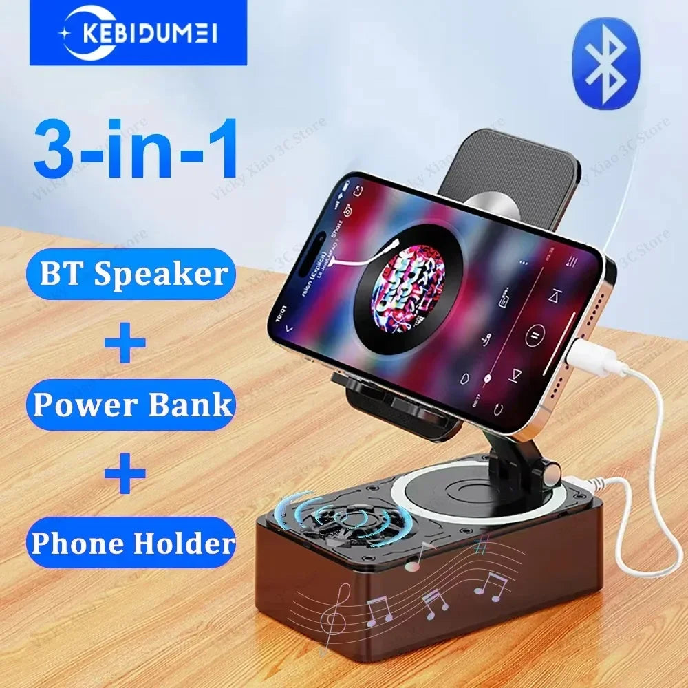 3-in-1 Bluetooth 5.3 Speaker with Tablet Holder Foldable Wireless Speaker Support Power Bank Charging For Video Meeting Live